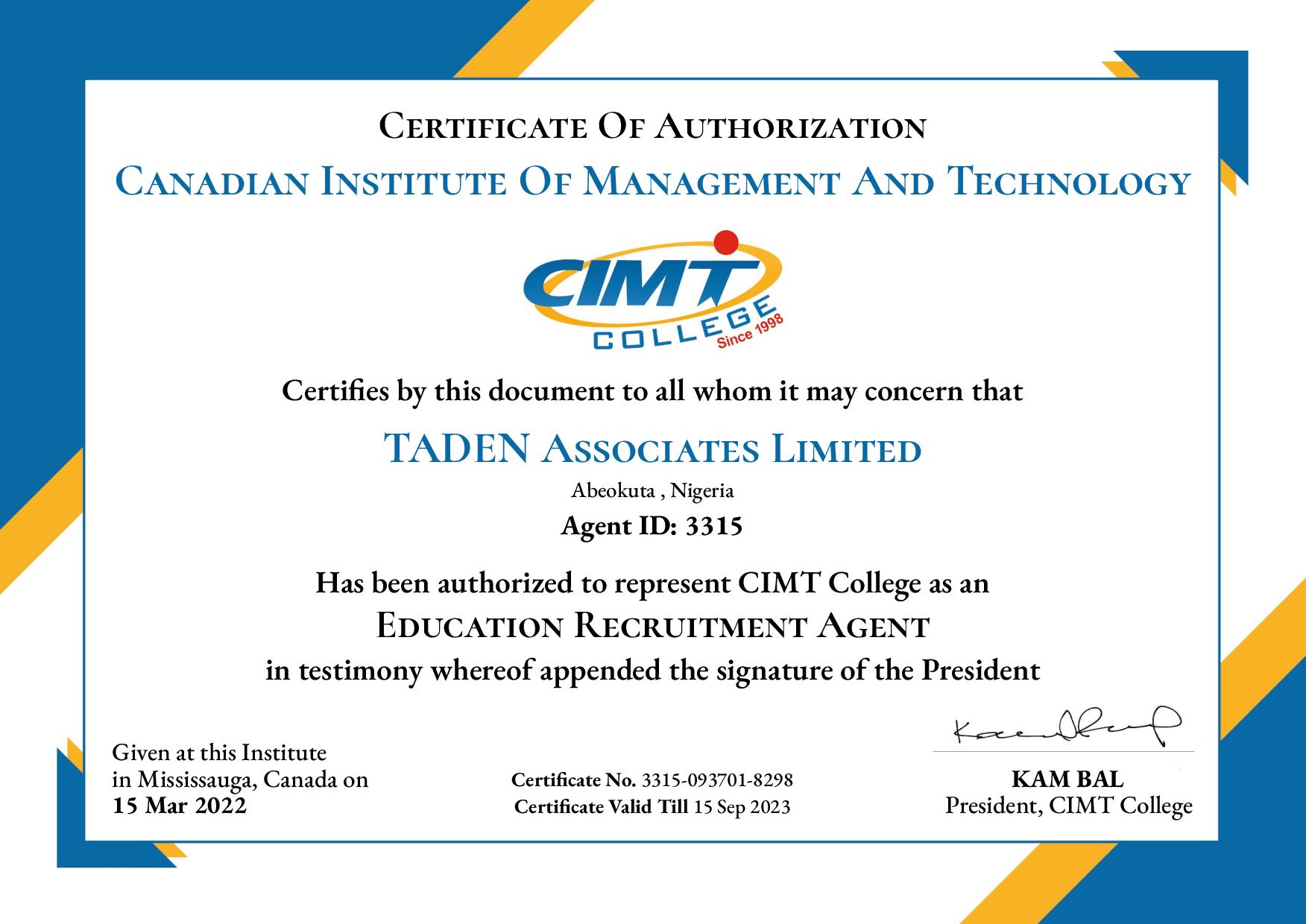 Certificate